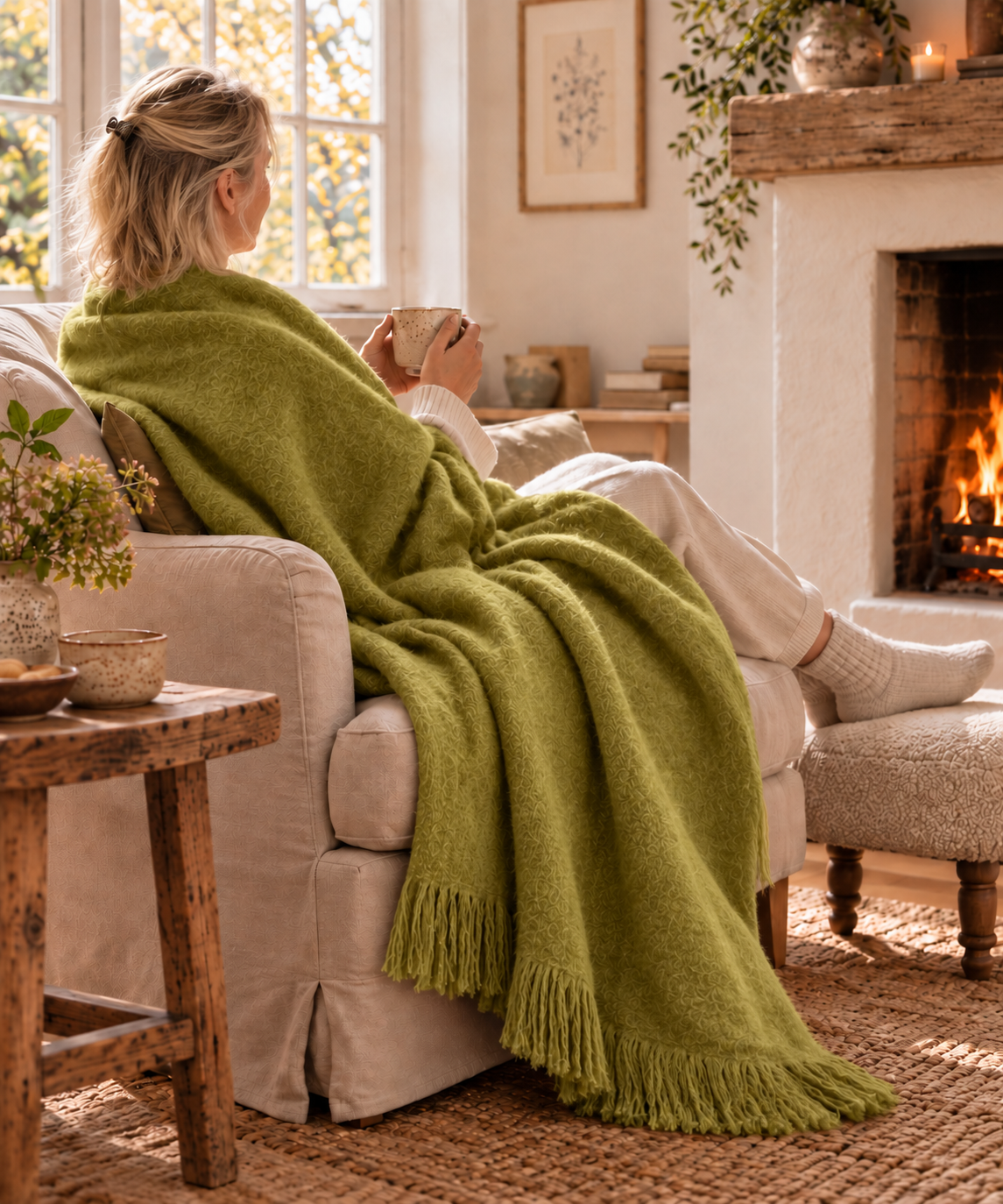 Olivgrünes Winterplaid