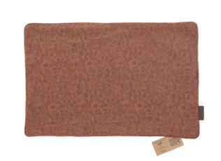 Sari pudebetræk 60x40 cm i varm brun silke med subtil tekstureret mønsterflade og vintage indisk inspireret etnisk boho stil unik