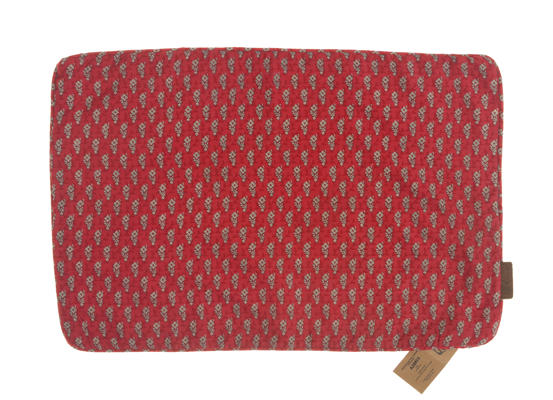 Kissenbezug im roten indischen Sari-Stil, 60 x 40 cm, aus Seide mit kleinen Goldmustern im Boho- und orientalischen Vintage-Stil für ein einzigartiges ethnisches Kissen