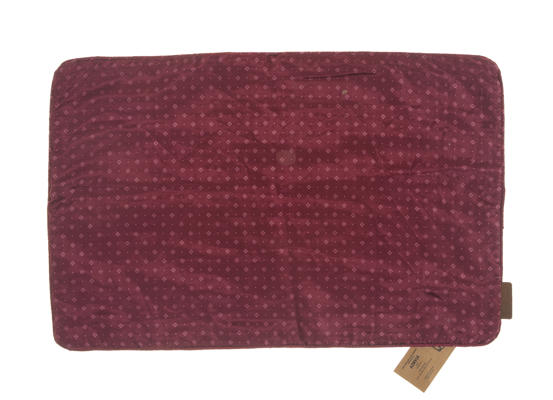 Kissenbezug aus bordeauxroter Seide, 60 x 40 cm, mit feinem Mikro-Punktmuster, im Boho-Ethno-Vintage-Look