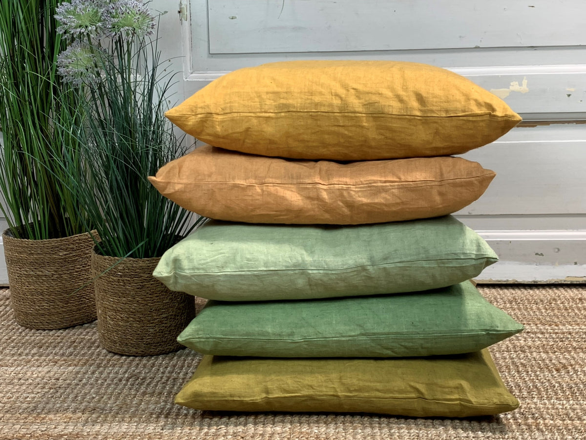 Leather pillowcase - Sage