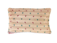 Unique sari pillowcase 30x50 cm with colorful bohemian patterns in beige, orange, pink and mint green (vintage Indian pillowcase)