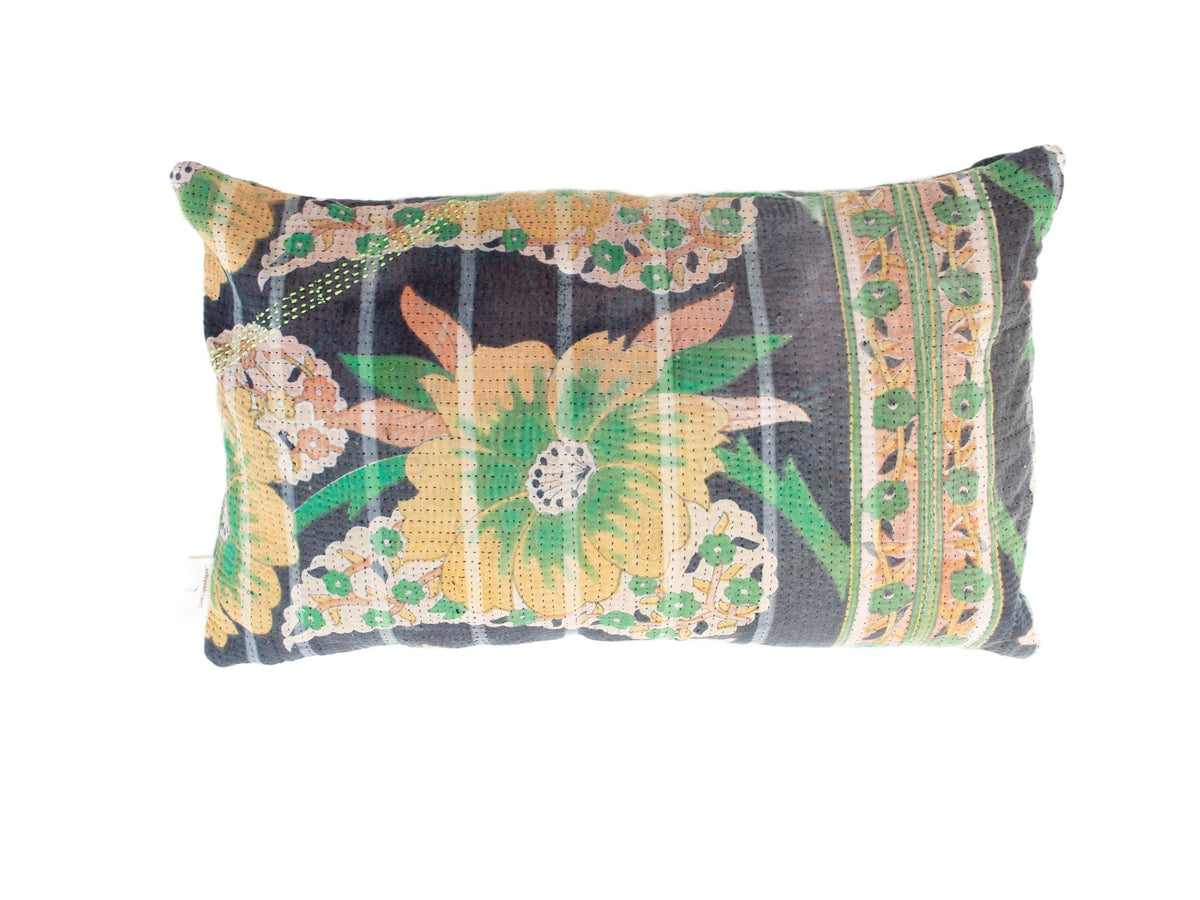 Sari pillowcase 30x50 in white with colorful sari pillow-inspired pink stripes and fine dot patterns - unique Indian pillowcase/bohemian pillowcase for vintage and ethnic pillows