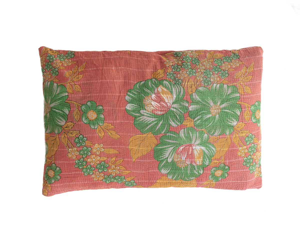 Sari-Kissenbezug 60x40 in Weiß und Helllila mit dezenten ethnischen Mustern und farbigen Streifen, einzigartiges indisches Kissen im Boho-/Vintage-Stil, Sari-Kissen/Upcycling-Kissenbezug