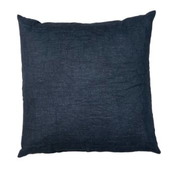 Leinenkissen, 50 x 50 cm, Farben: Nachtblau, Dunkelblau, Indigoblau, Stahlgrau