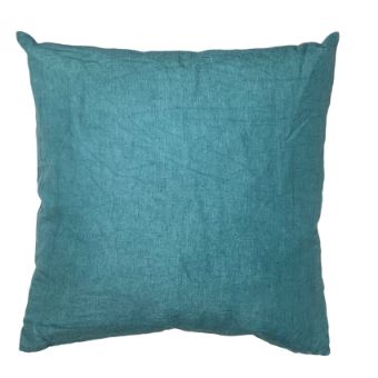 Leinenkissen 50x50 cm, Farbe: Rauchblau, Türkis, Petrolblau, Meeresgrün