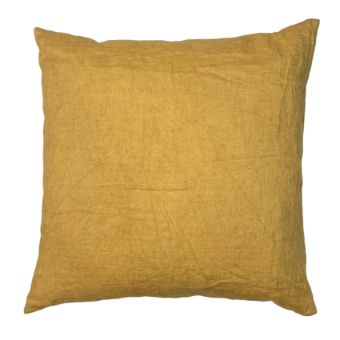 Leinenkissen, 50 x 50 cm, Farbe: Honig- oder Hellgelb, Senfgelb, Warmocker, Staubgoldbraun