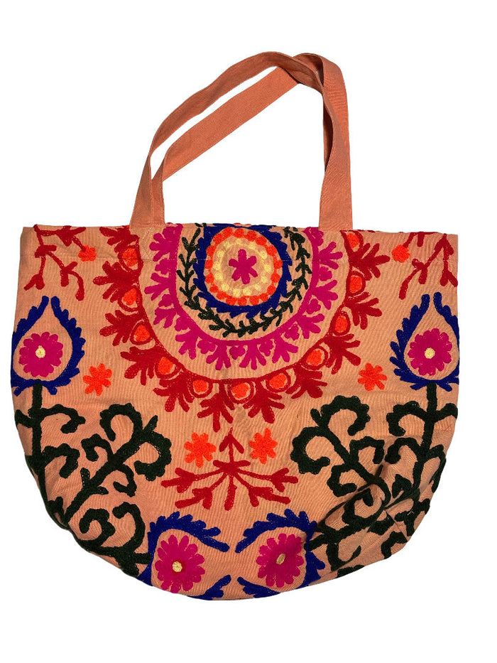 Suzani Canvas Strandtasche Orange