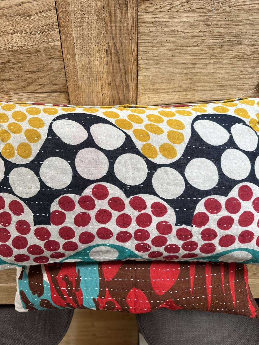 Kantha Duo – 2 Cushion Covers 30x50 – Off-white