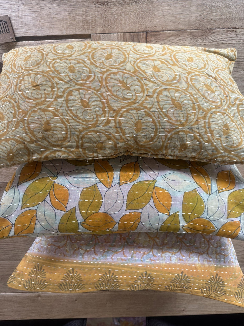 Kantha Trio 09 – 3 Sari pudebetræk 30×50 – Quote Copenhagen