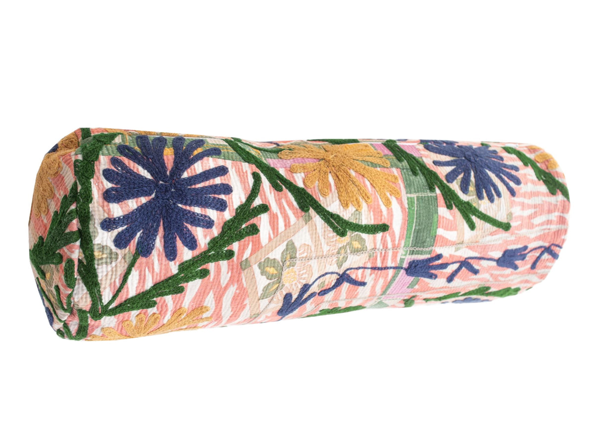 Suzani Nackenrolle Kissenbezug Ø20x60