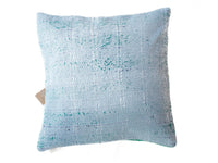 Sari pillowcase 50x50 with vintage boho pattern in light blue and turquoise, colorful Indian sari pillows/upcycled pillow in ethnic style