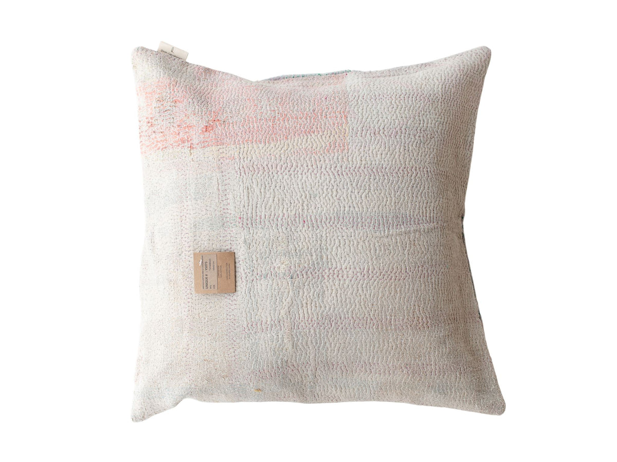 Sari-Kissenbezug 50x50 – Weiß, Creme & Rosa